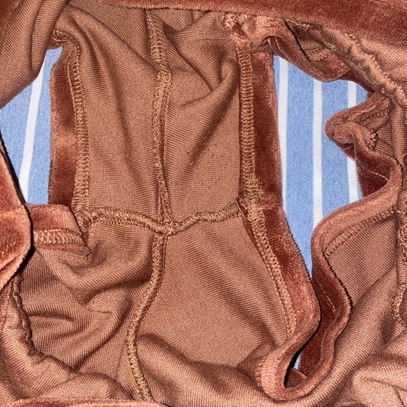 Fashion Nova Medium Brown Velour Romper Suit - Picture 9 of 14